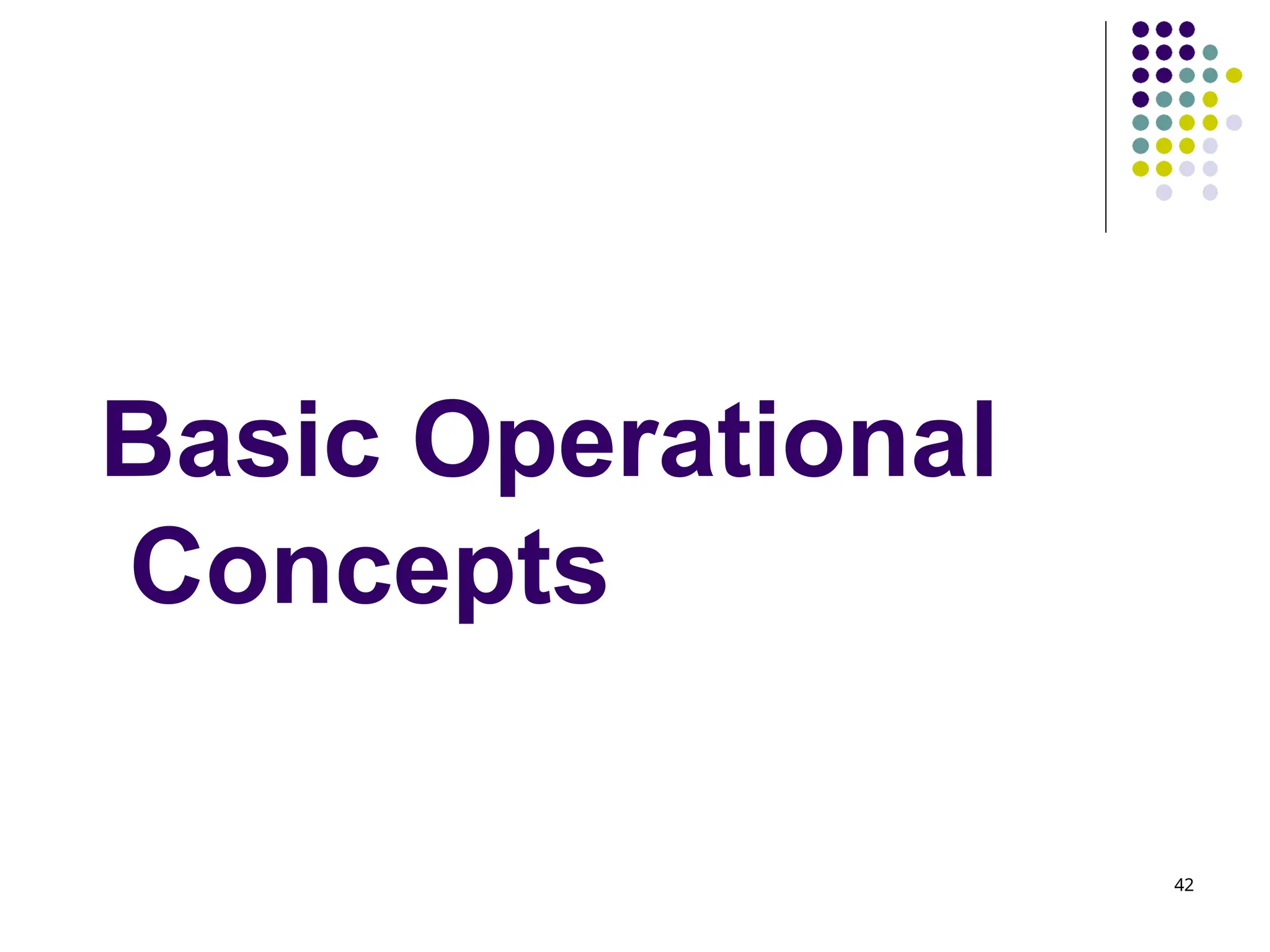Basic Operational
Concepts
42
 