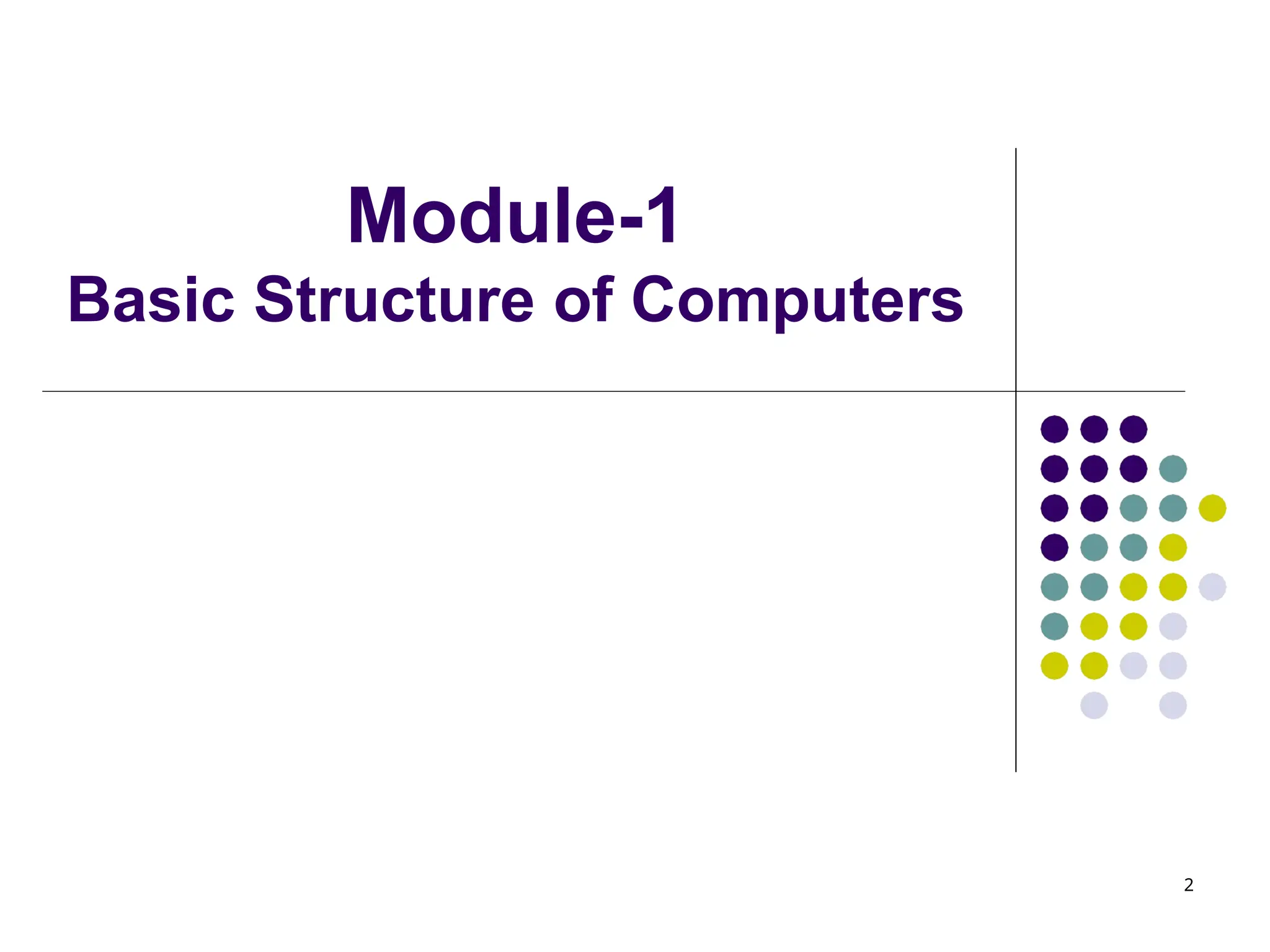 Module-1
Basic Structure of Computers
2
 