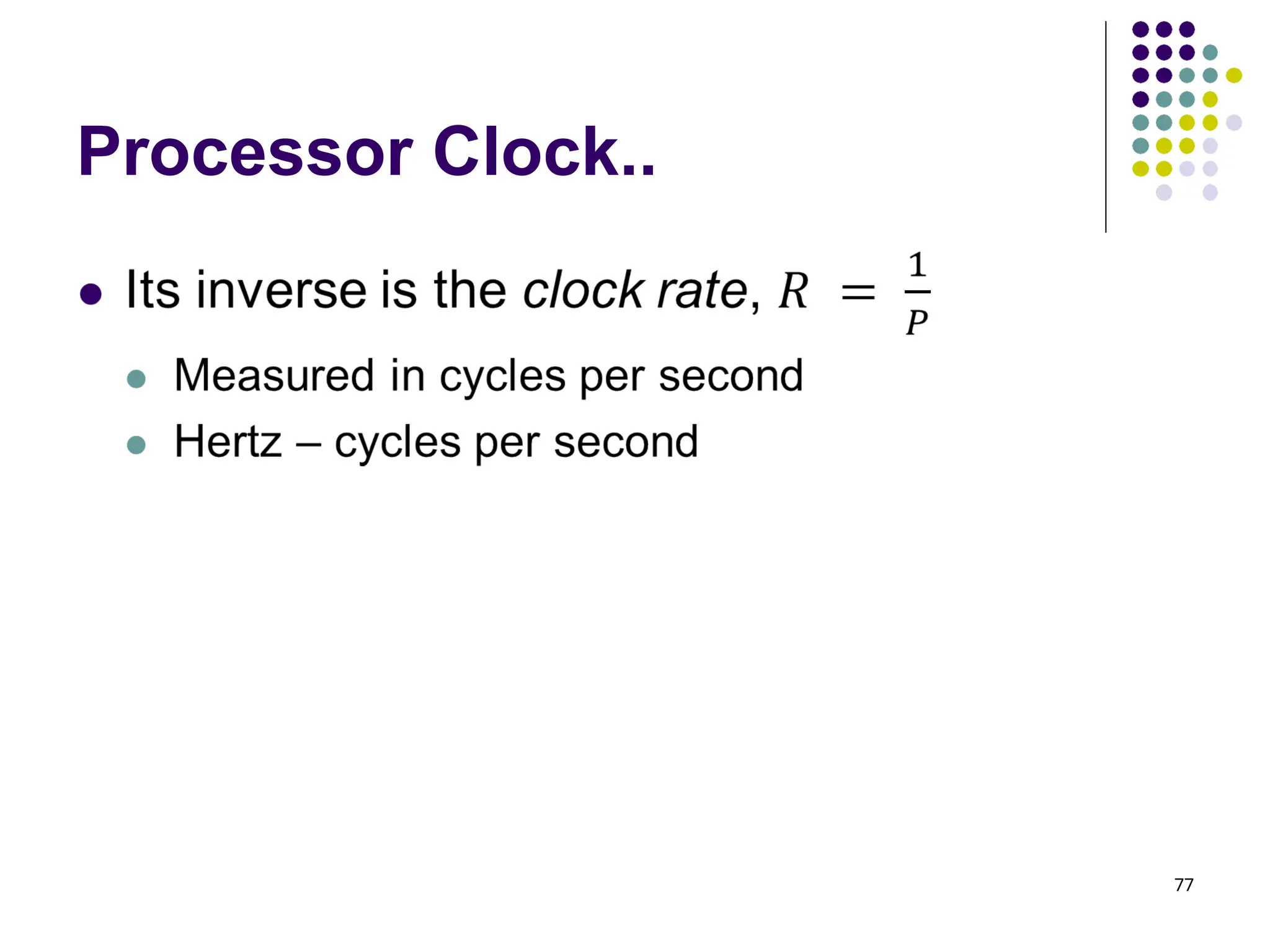 Processor Clock..
77
 