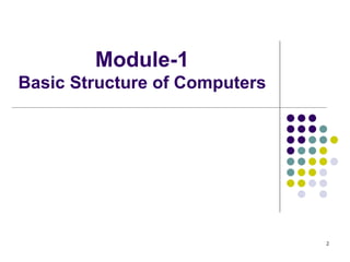 Module-1
Basic Structure of Computers
2
 