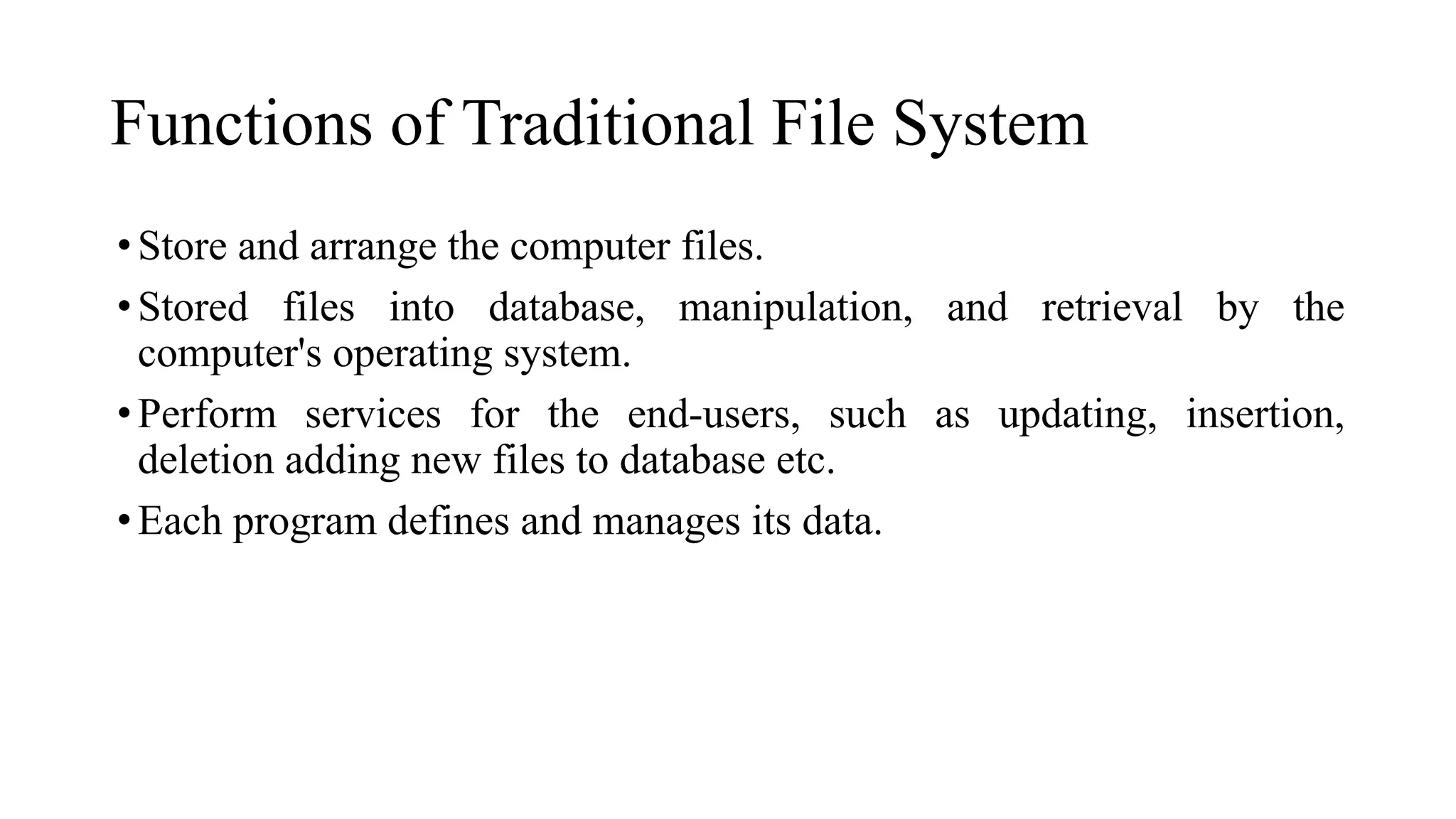 Basics of DBMS - Traditional File System | PDF