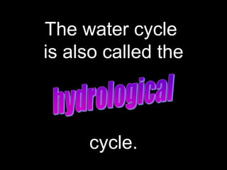 The water cycle
is also called the
cycle.
BITS Edu Campus Prof. Ankit Patel
 