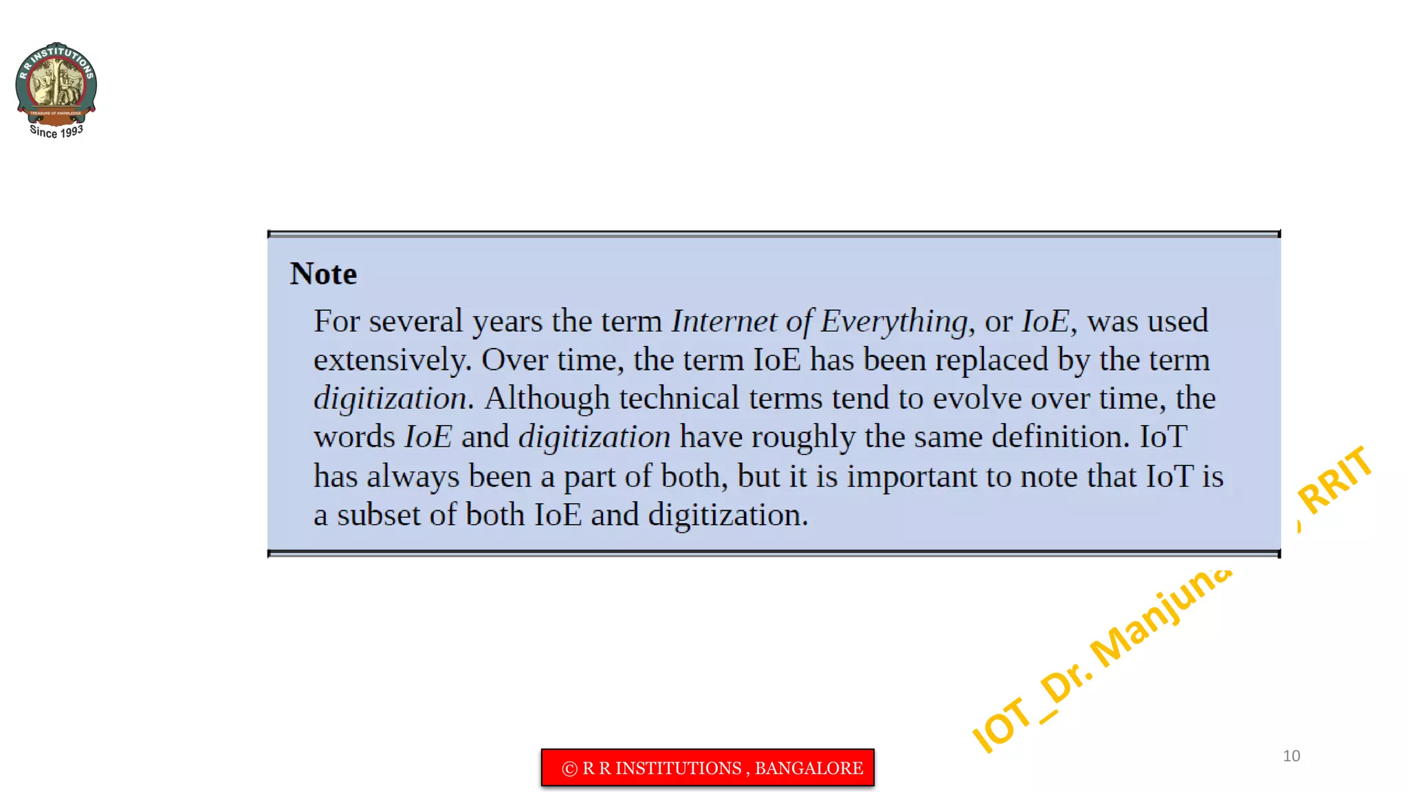 10
© R R INSTITUTIONS , BANGALORE
 