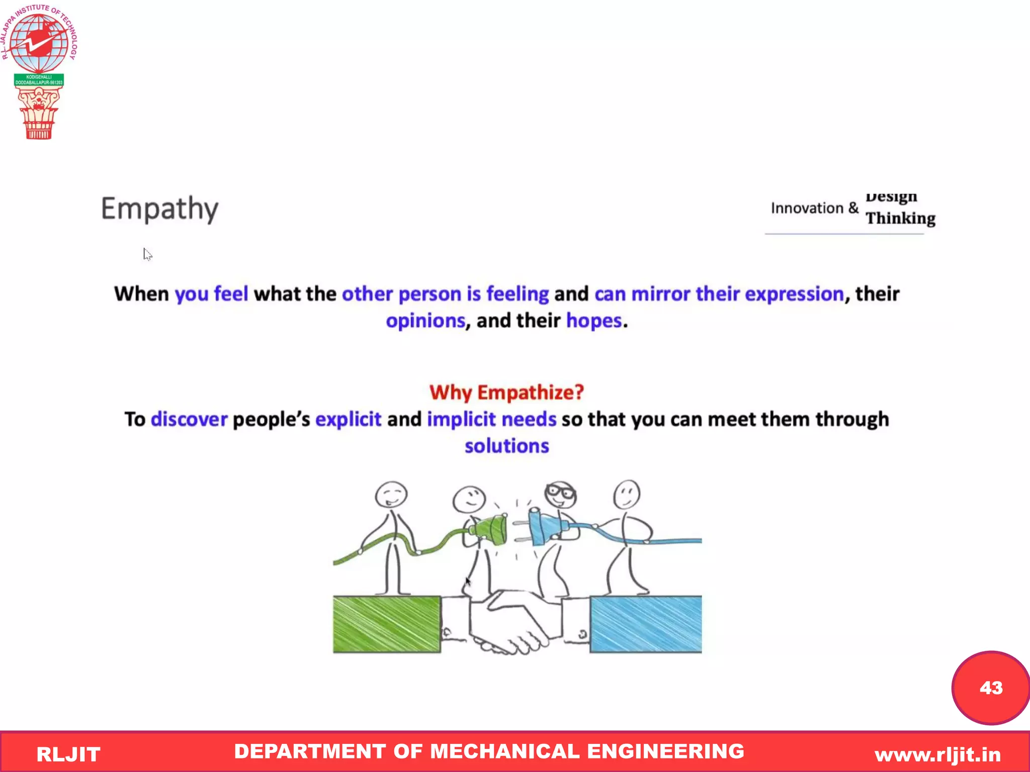 DEPARTMENT OF MECHANICAL ENGINEERING www.rljit.in
RLJIT
R
L
J
I
T
43
 