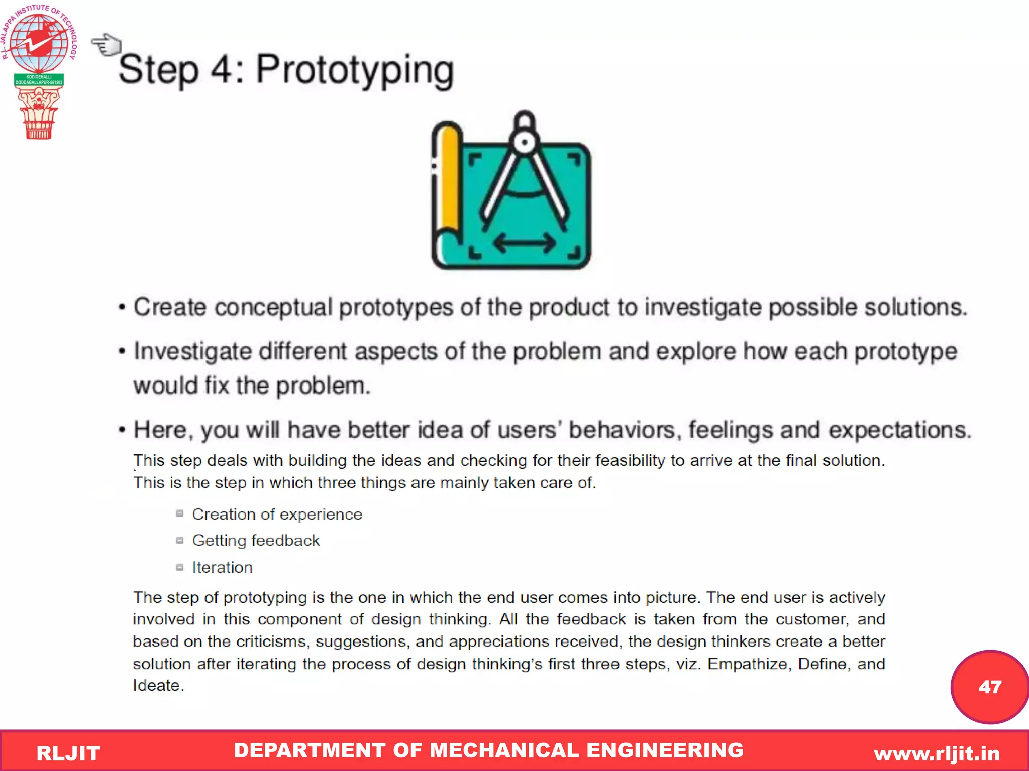 DEPARTMENT OF MECHANICAL ENGINEERING www.rljit.in
RLJIT
R
L
J
I
T
47
 