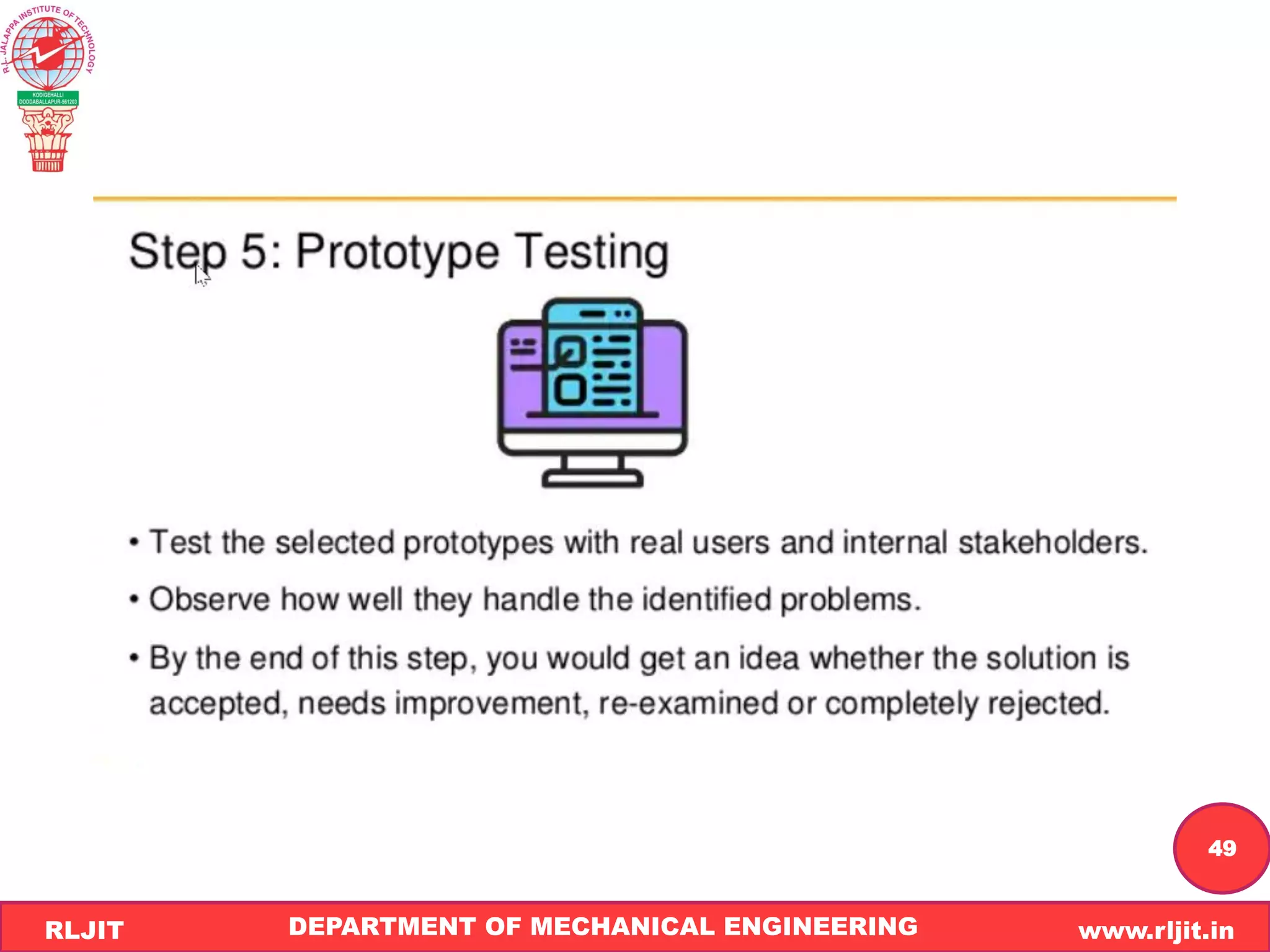 DEPARTMENT OF MECHANICAL ENGINEERING www.rljit.in
RLJIT
R
L
J
I
T
49
 