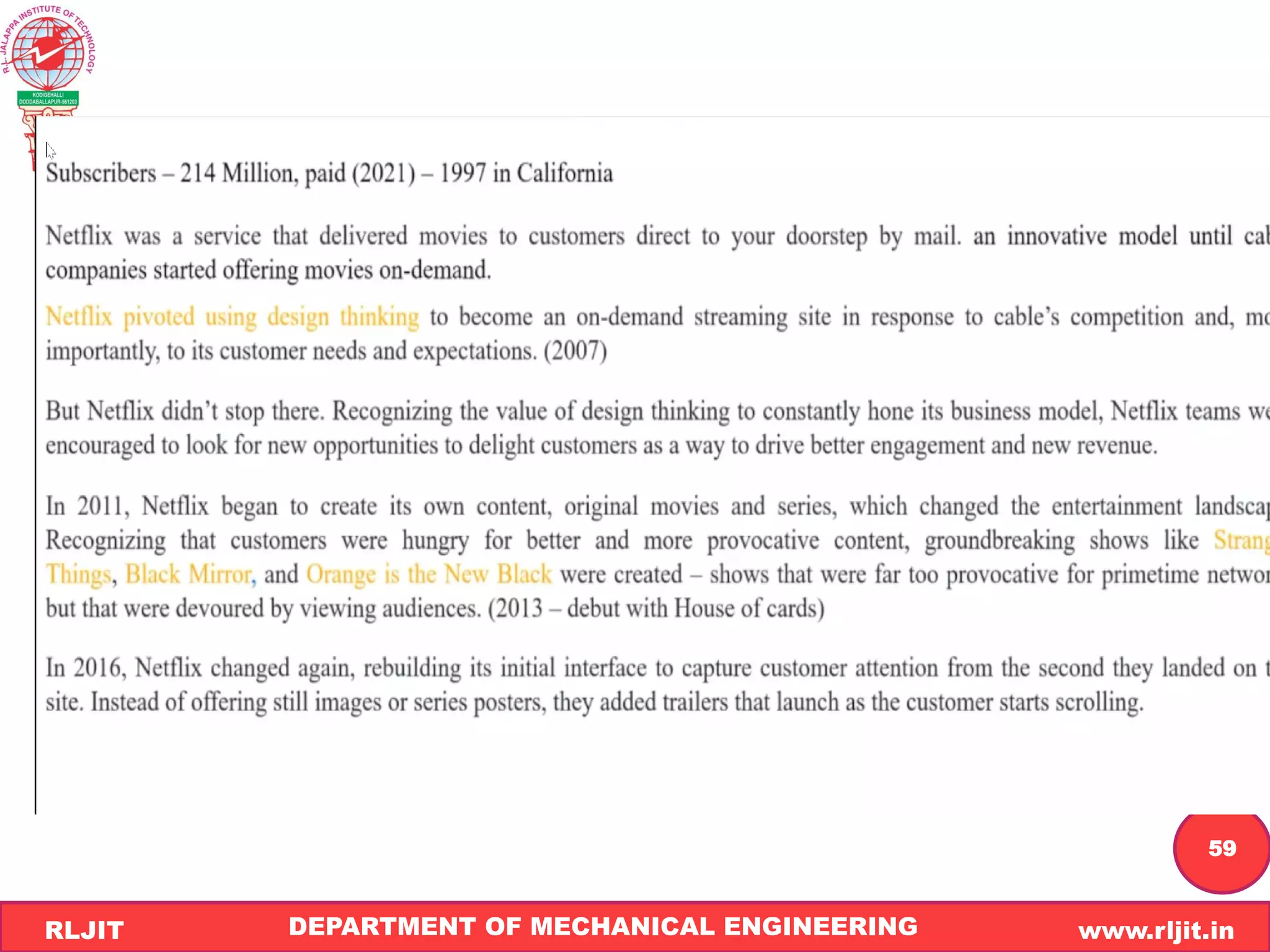 DEPARTMENT OF MECHANICAL ENGINEERING www.rljit.in
RLJIT
R
L
J
I
T
59
 
