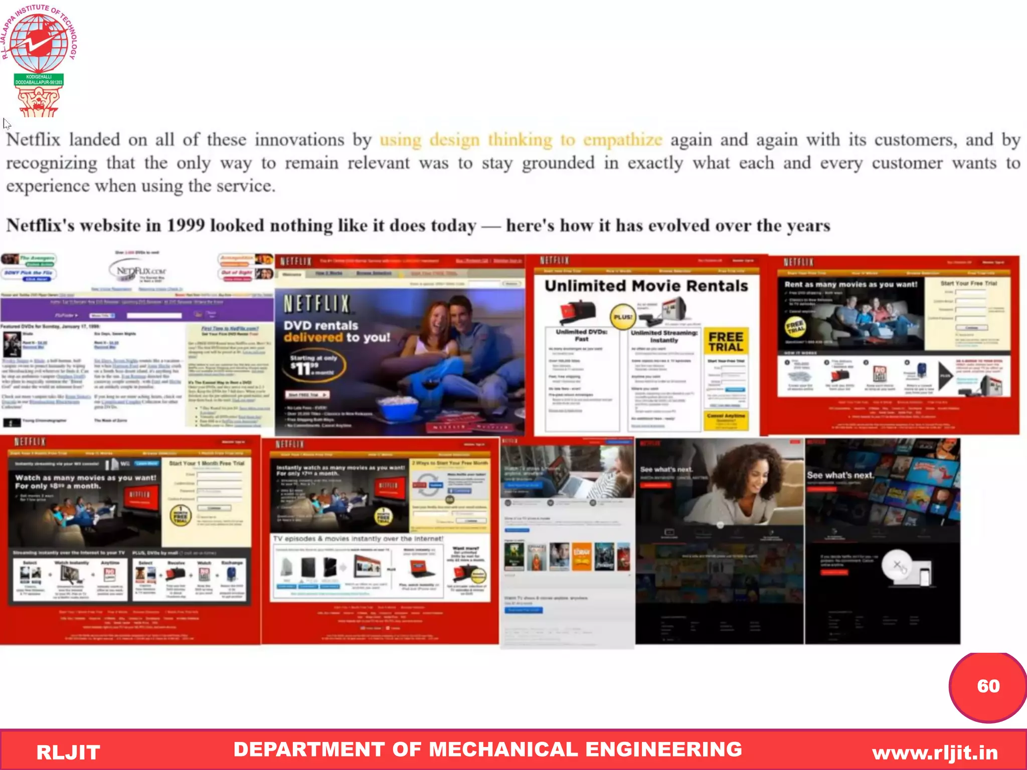 DEPARTMENT OF MECHANICAL ENGINEERING www.rljit.in
RLJIT
R
L
J
I
T
60
 