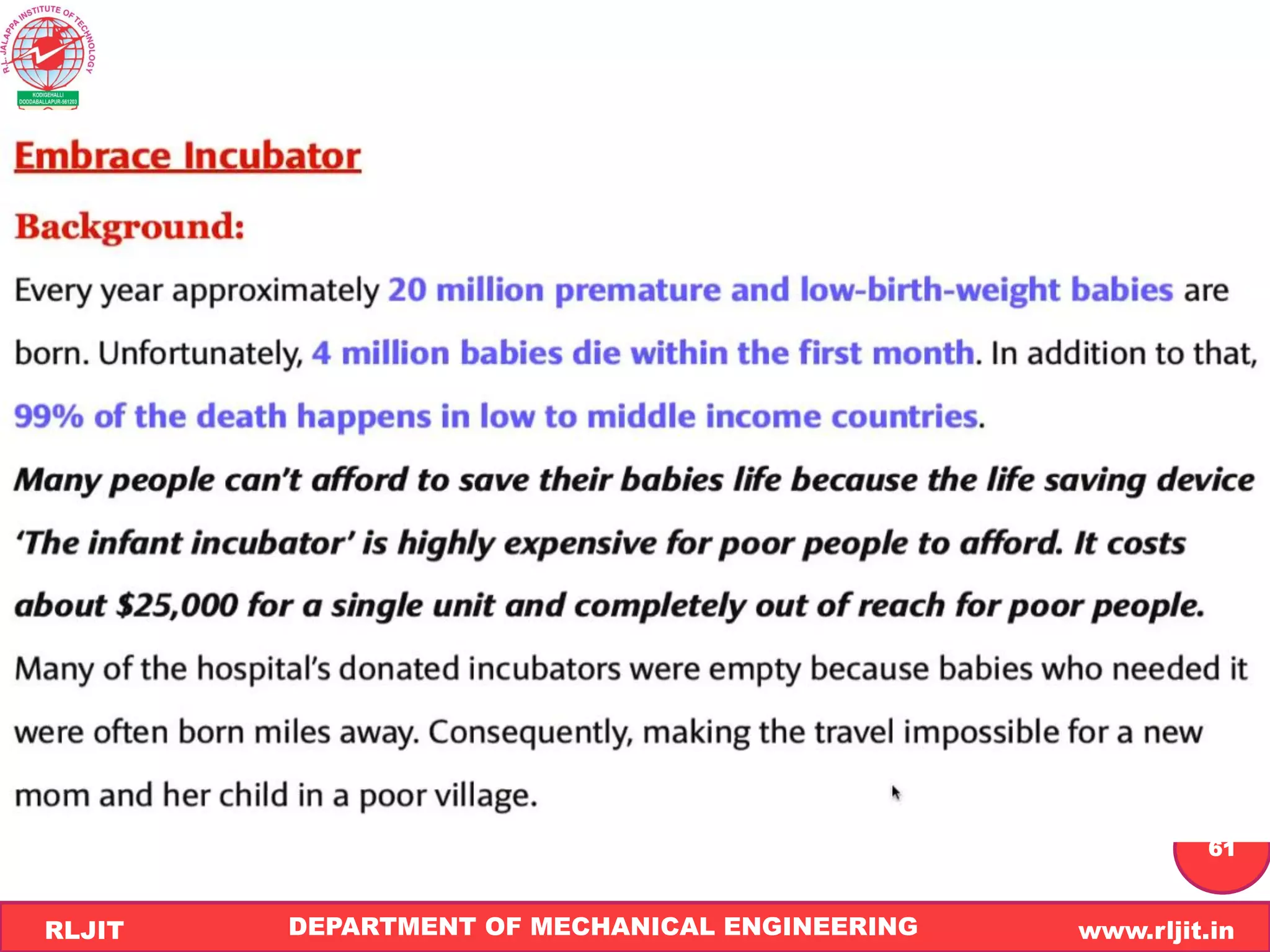 DEPARTMENT OF MECHANICAL ENGINEERING www.rljit.in
RLJIT
R
L
J
I
T
61
 