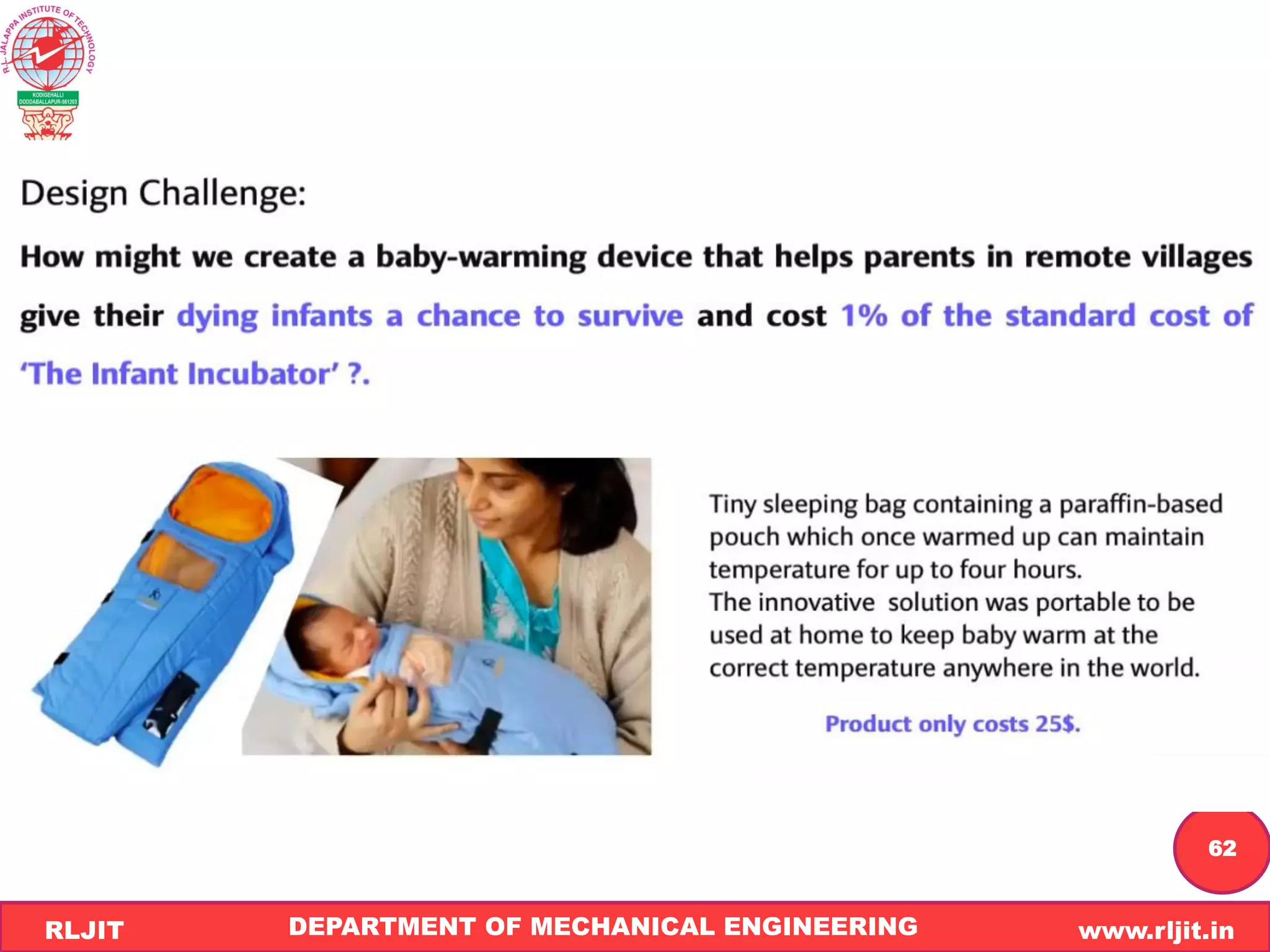 DEPARTMENT OF MECHANICAL ENGINEERING www.rljit.in
RLJIT
R
L
J
I
T
62
 