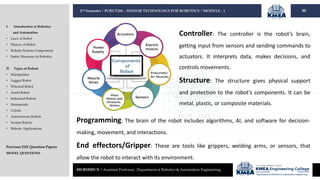 Subject in Robotics and Automation Engineering | PDF