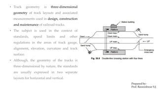 Track Geometry Parameters MODULE-I INFRASTRUCTURE ENGINEERING BTCVC702 | PDF