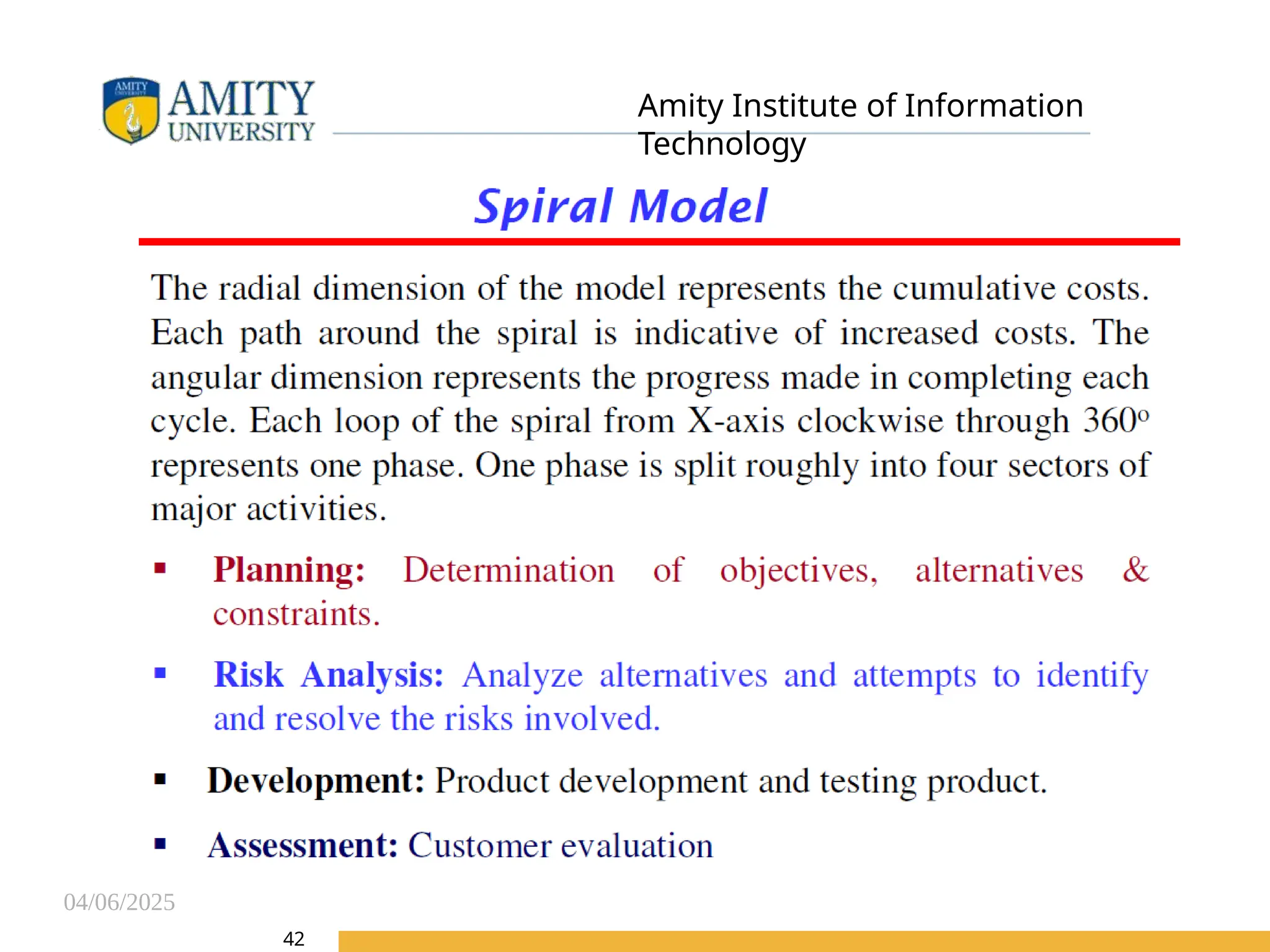 04/06/2025
Amity Institute of Information
Technology
42
 