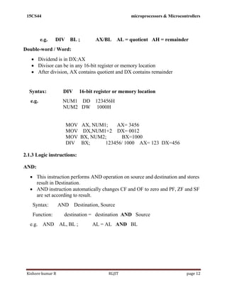 15CS44 MP & MC Module 2 | PDF