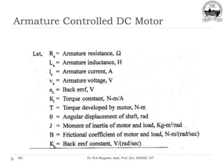 Armature Controlled DC Motor
Dr. R.K.Mugelan, Asst. Prof. (Sr), SENSE, VIT
182
 