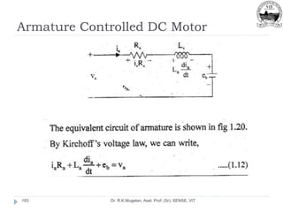 Armature Controlled DC Motor
Dr. R.K.Mugelan, Asst. Prof. (Sr), SENSE, VIT
183
 