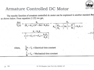 Armature Controlled DC Motor
Dr. R.K.Mugelan, Asst. Prof. (Sr), SENSE, VIT
189
 
