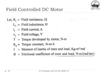 Field Controlled DC Motor
Dr. R.K.Mugelan, Asst. Prof. (Sr), SENSE, VIT
197
 