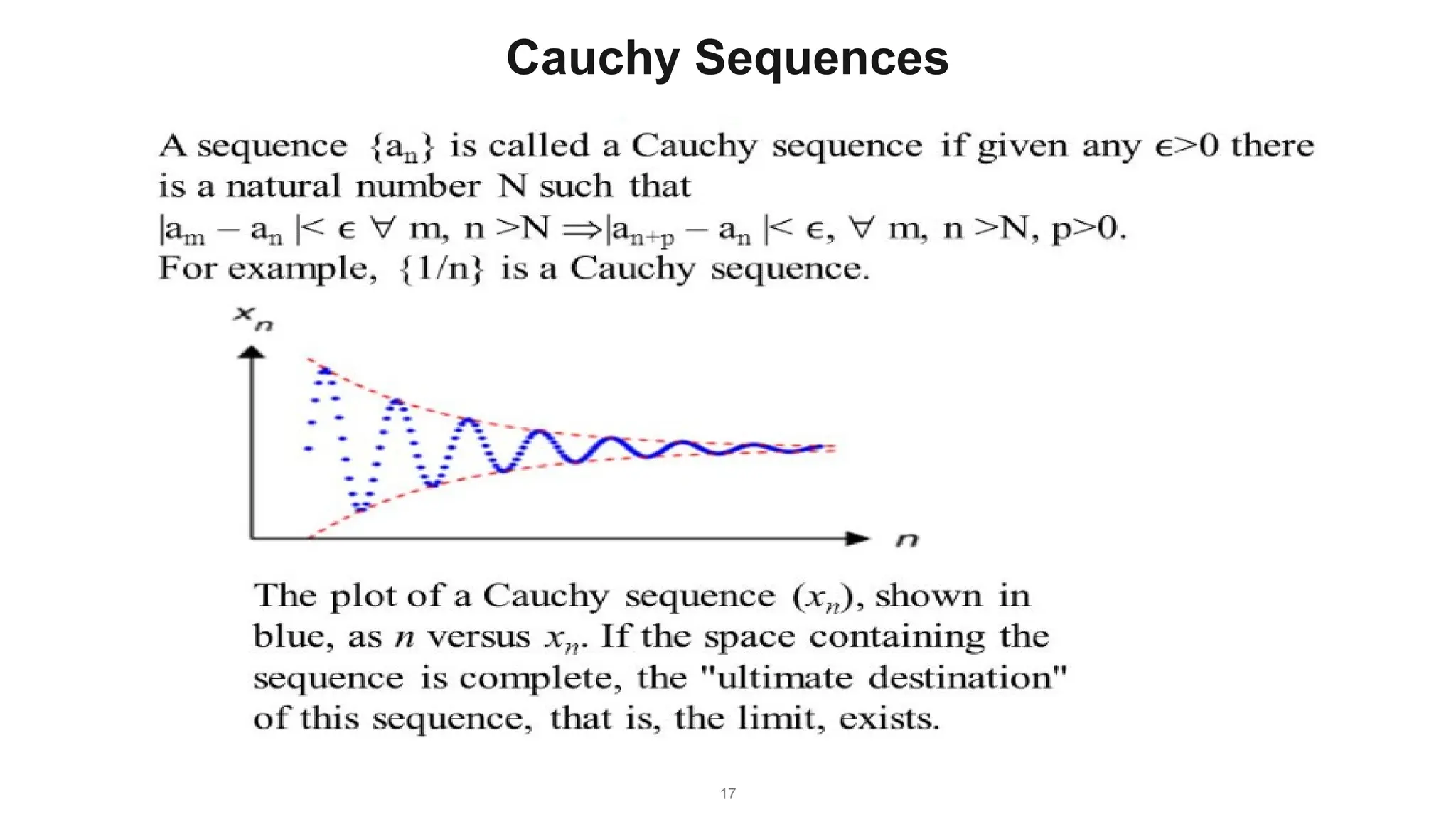 17
Cauchy Sequences
 