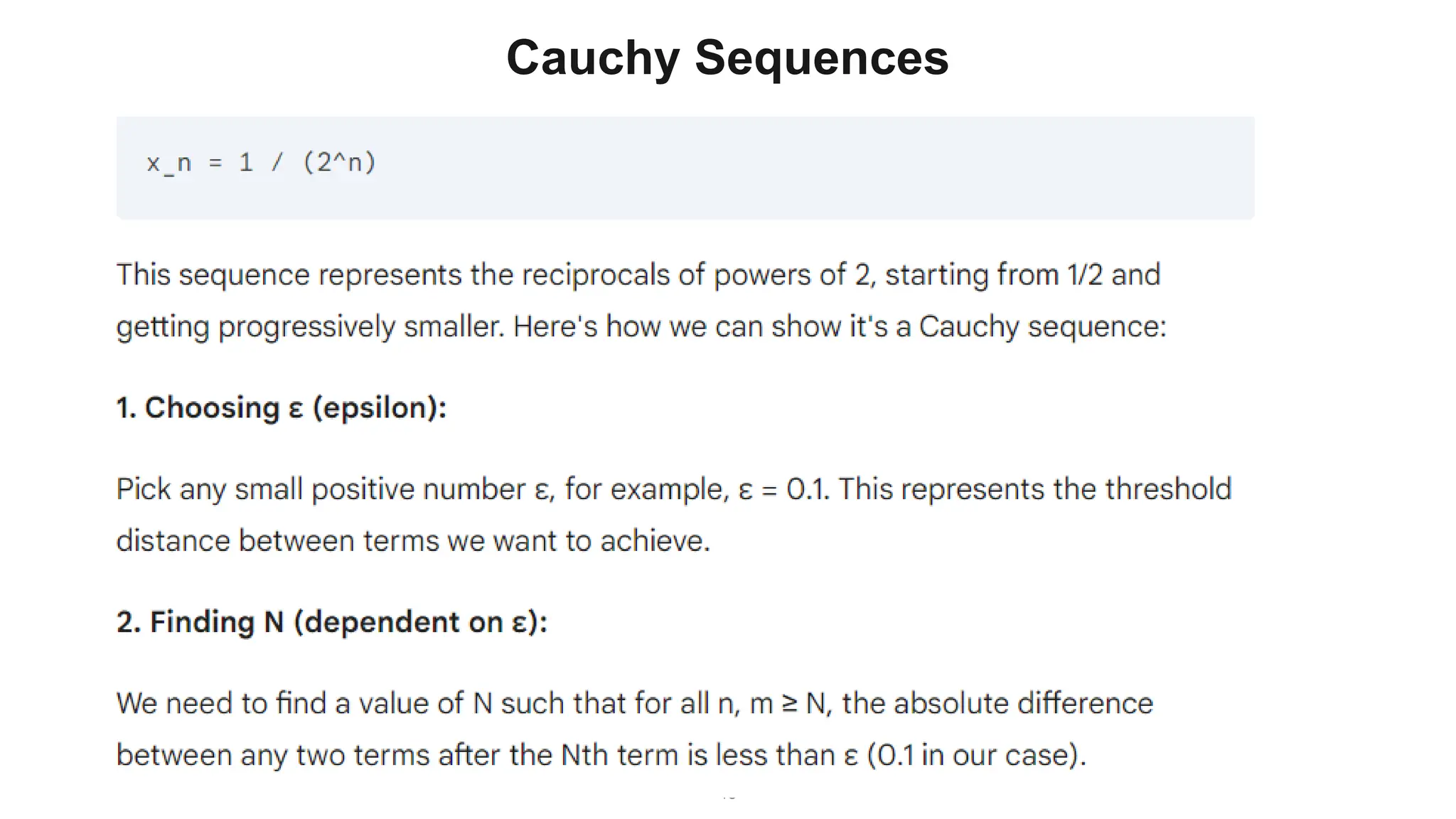 18
Cauchy Sequences
 