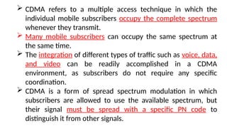 multiple access techniques in wireless mobile communication | PPTX
