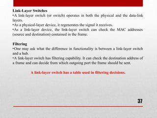 Switch Table Link Layer computer network protocols of transport ;layers and UDP and TCP ...