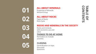 MODULE-2-ROCKS-AND-MINERALS for high school | PPTX