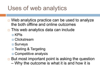 Module 1 introduction to web analytics | PPTX