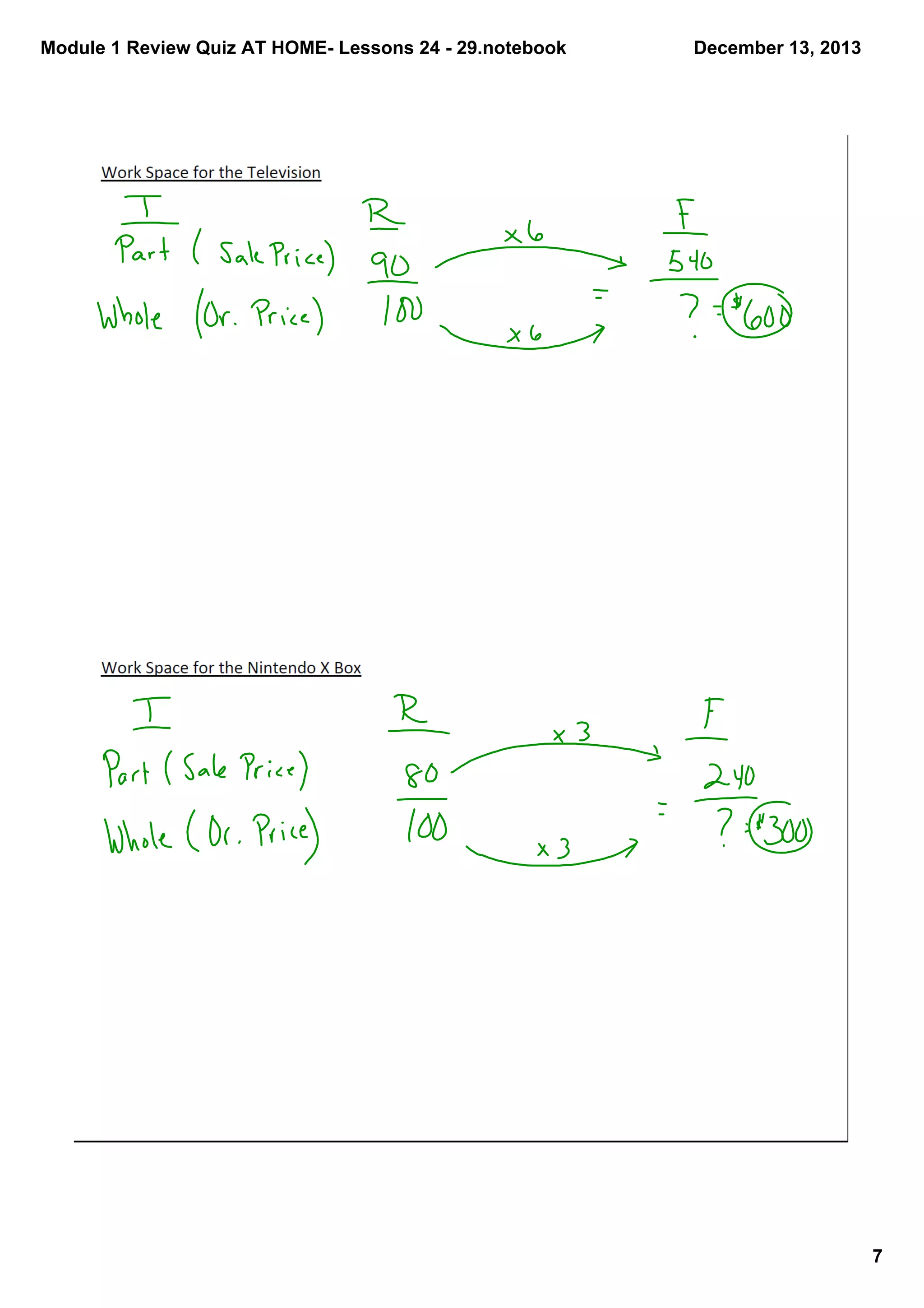 Module 1 Review Quiz AT HOME Lessons 24 29.notebook
December 13, 2013
7