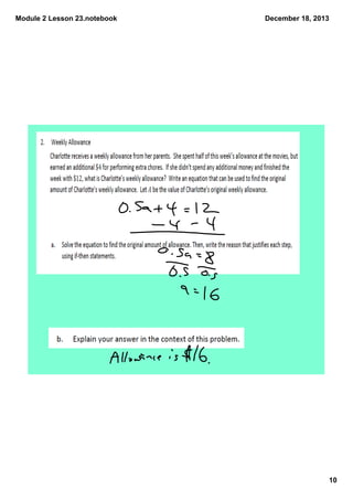 Module 2 Lesson 23.notebook

December 18, 2013

10

 