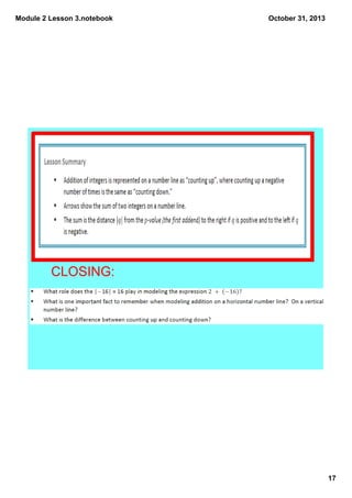 Module 2 Lesson 3.notebook

October 31, 2013

CLOSING:

17

 