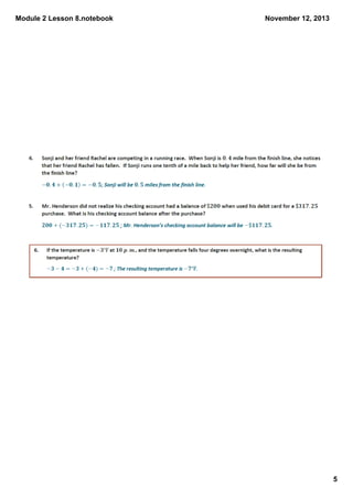 Module 2 Lesson 8.notebook

November 12, 2013

5

 