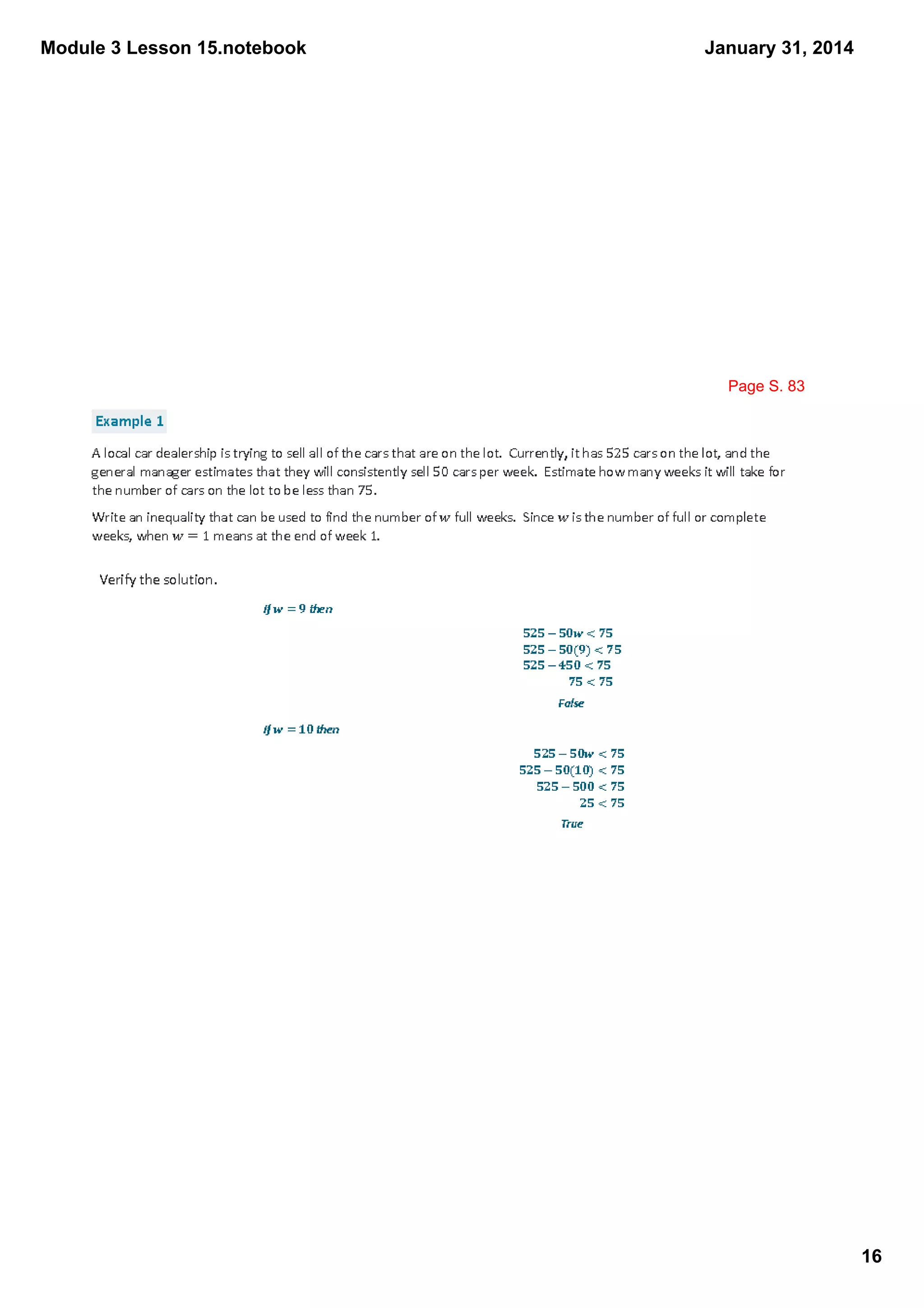 Module 3 Lesson 15.notebook

January 31, 2014

Page S. 83

16

 