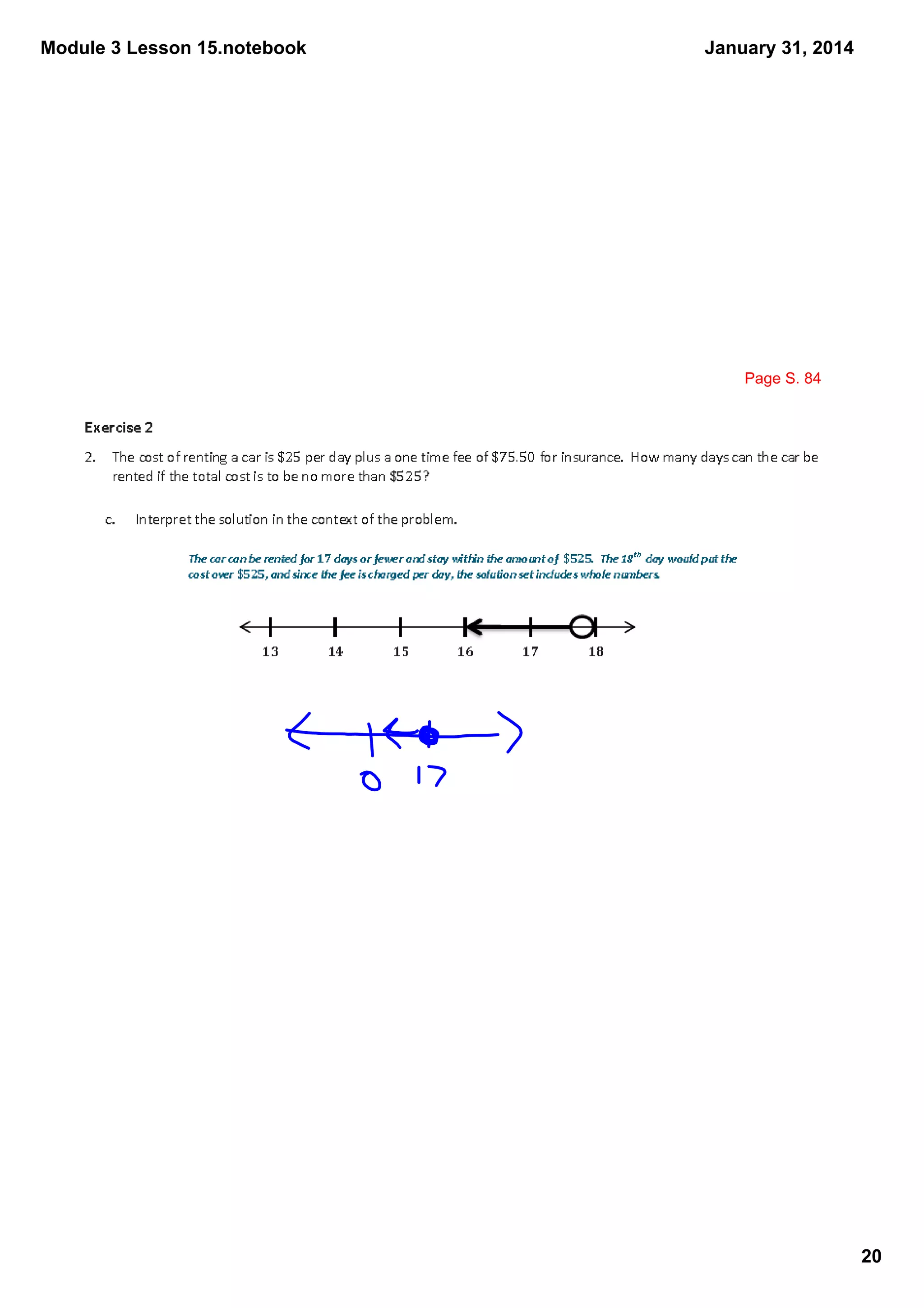 Module 3 Lesson 15.notebook

January 31, 2014

Page S. 84

20

 