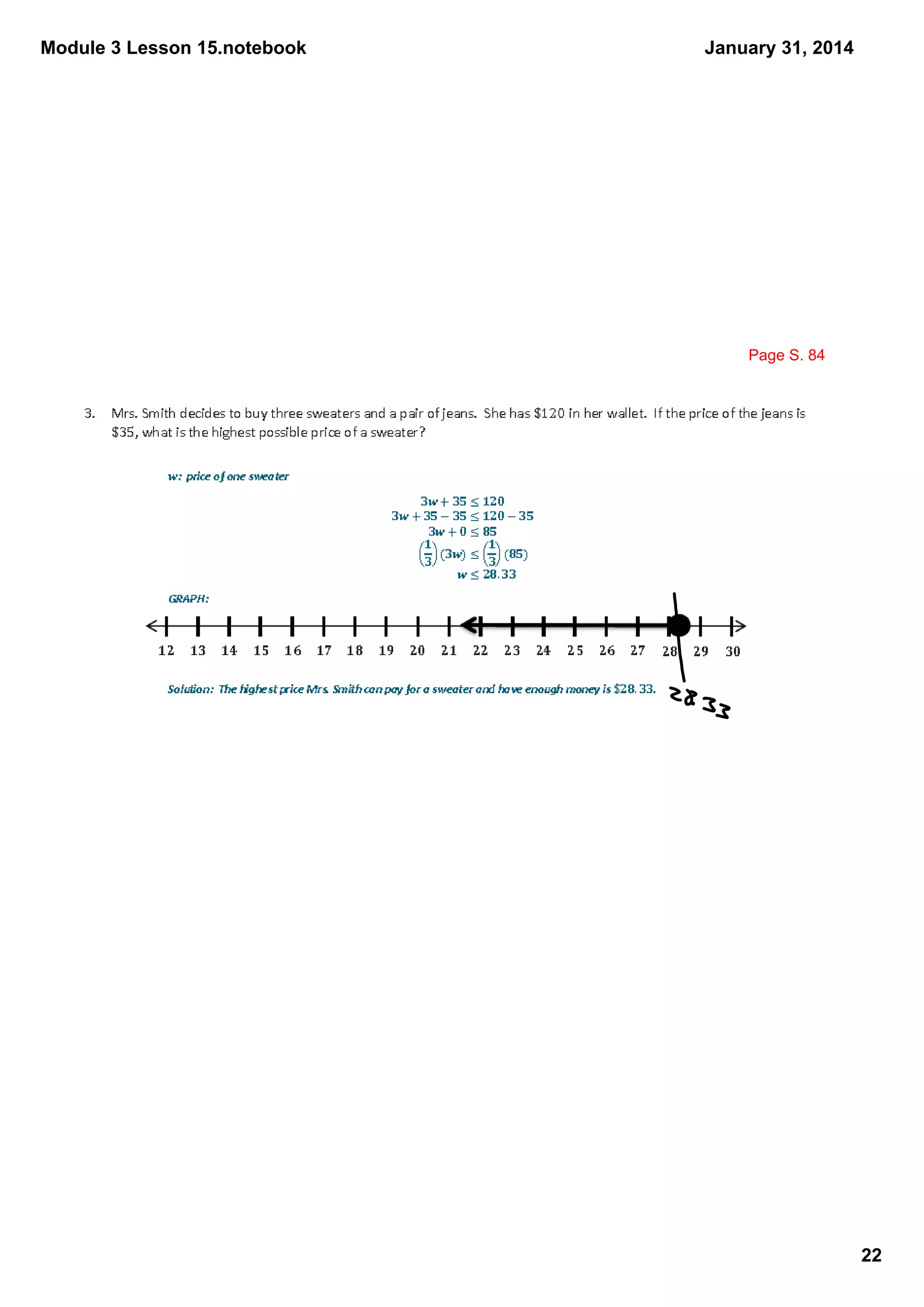 Module 3 Lesson 15.notebook

January 31, 2014

Page S. 84

22

 