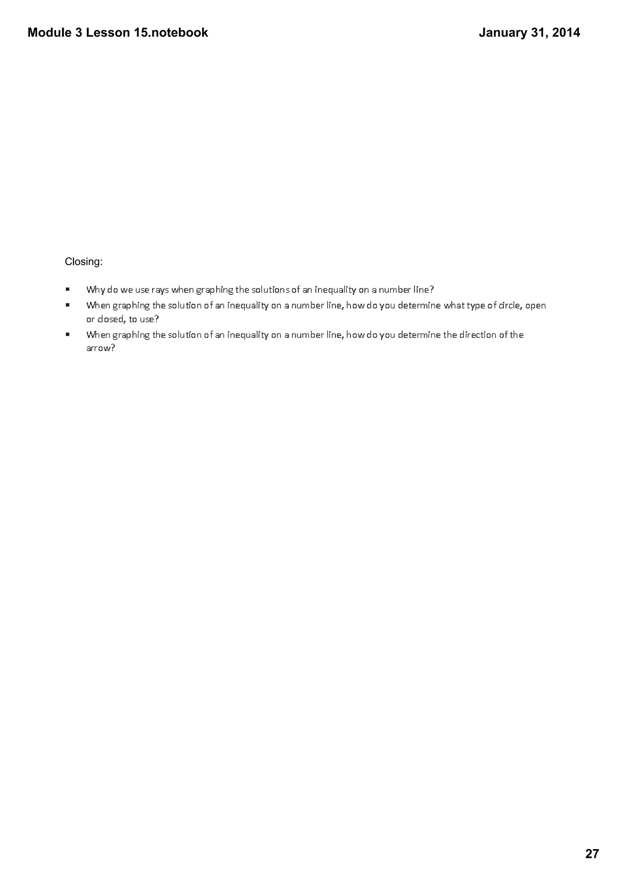 Module 3 Lesson 15.notebook

January 31, 2014

Closing:

27

 