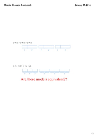 Module 3 Lesson 3.notebook

January 07, 2014

Are these models equivalent??

12

 