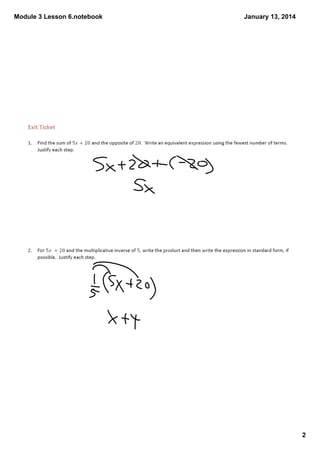 Module 3 Lesson 6.notebook

January 13, 2014

2

 