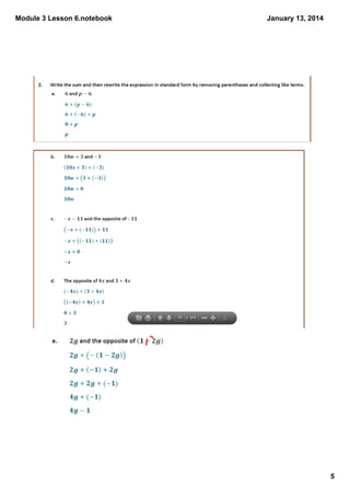 Module 3 Lesson 6.notebook

January 13, 2014

5

 