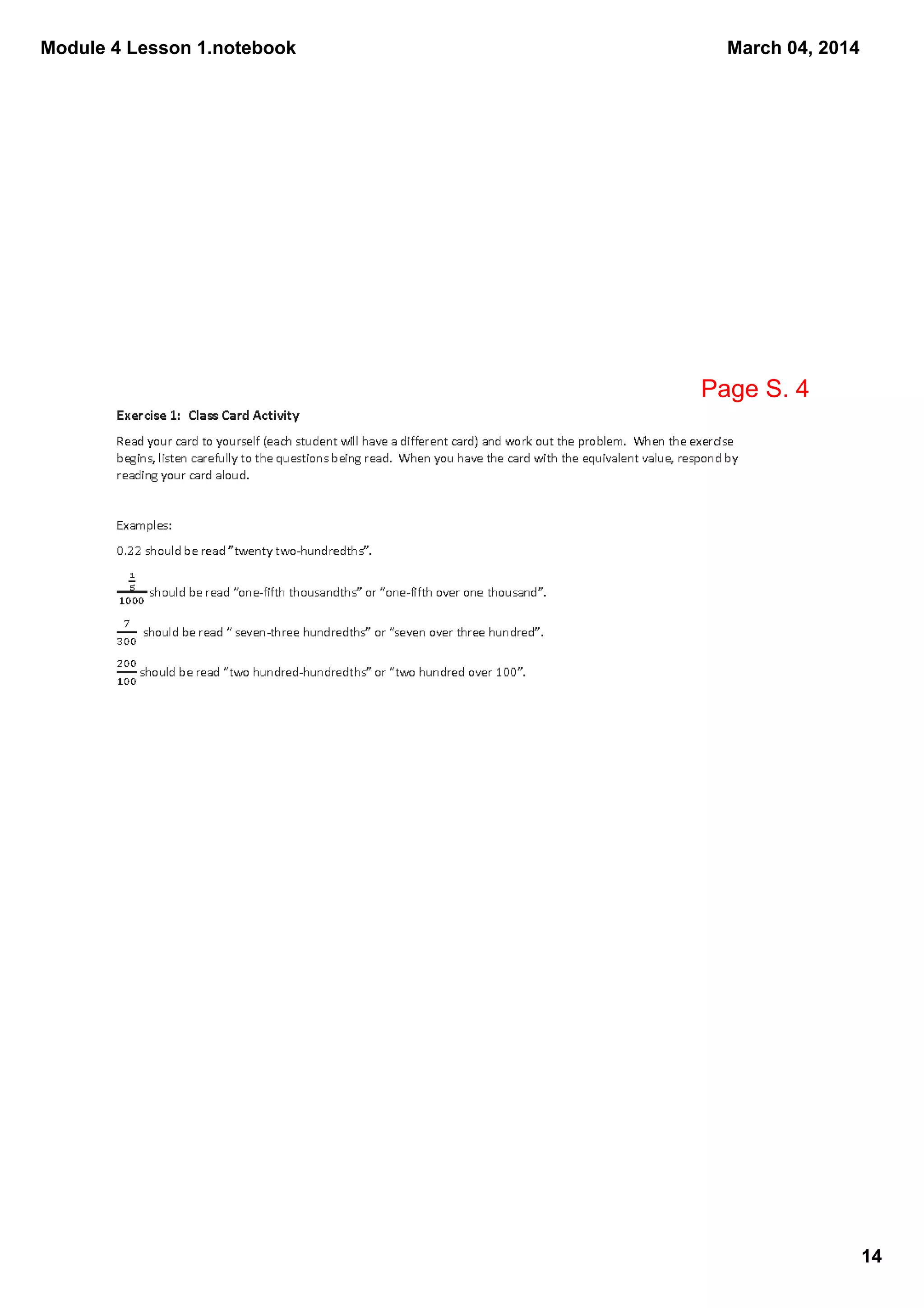 Module 4 Lesson 1.notebook
March 04, 2014
Page S. 4
14