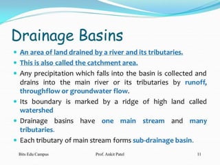 FACTORS AFFECTING
RUNOFF
Bits Edu Campus Prof. Ankit Patel 11
 