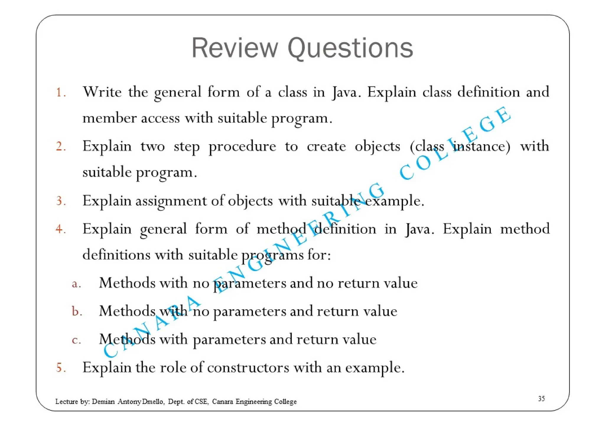 Introducing Classes in JAVA