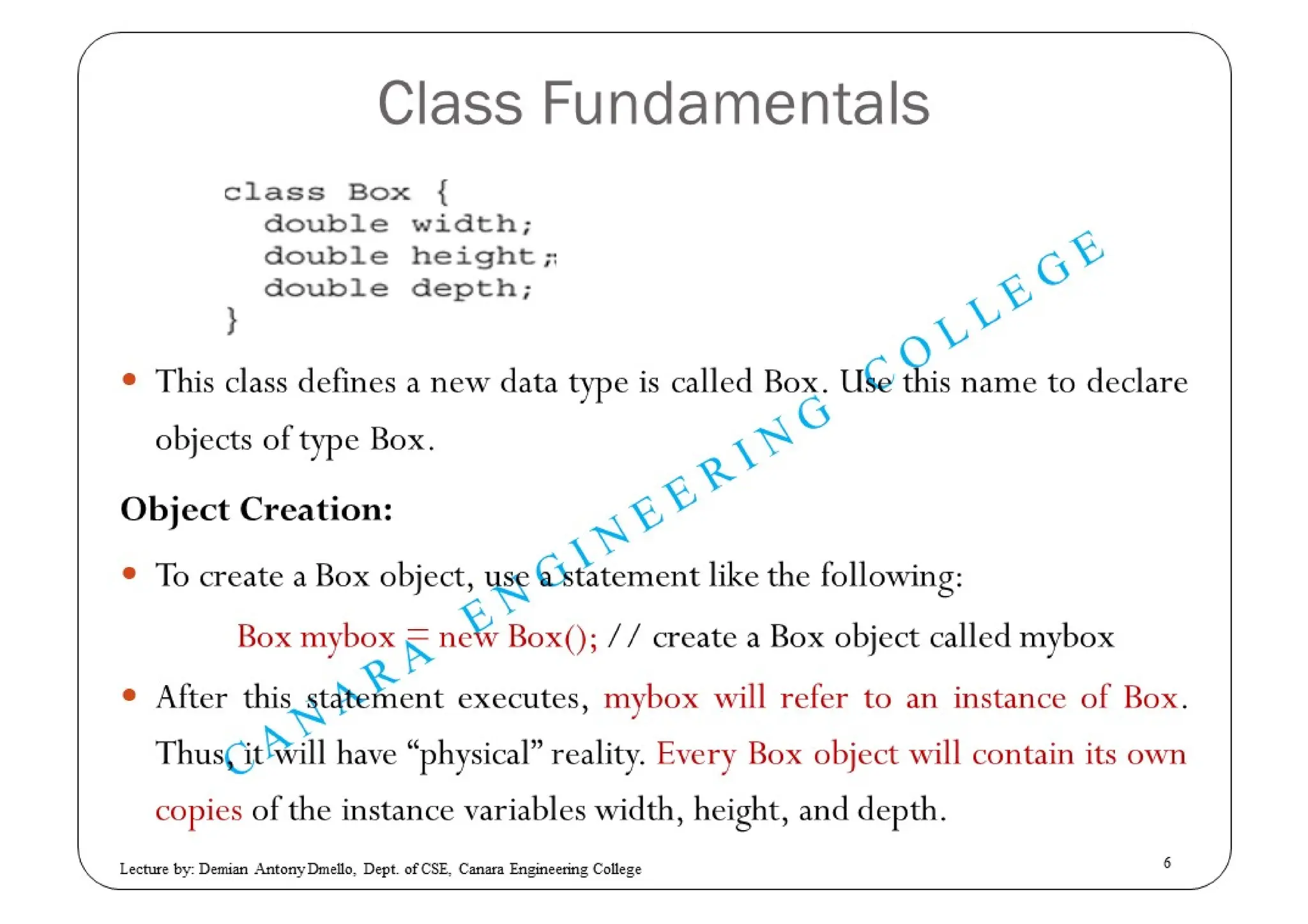 Introducing Classes in JAVA | PPT