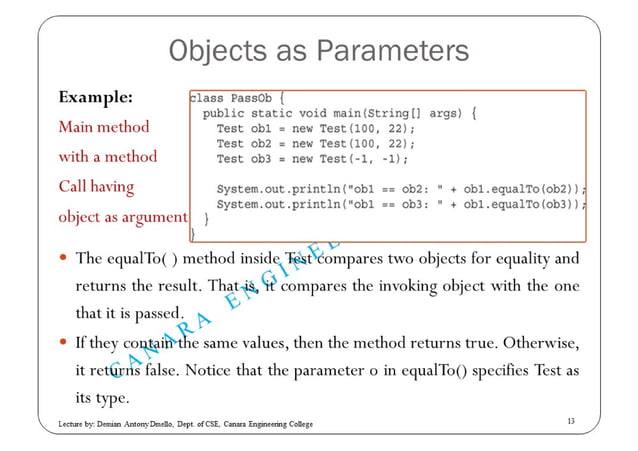 Methods and Classes in JAVA | PPT