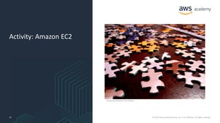 © 2019 Amazon Web Services, Inc. or its Affiliates. All rights reserved.
Activity: Amazon EC2
29
Photo by Pixabay from Pexels.
 