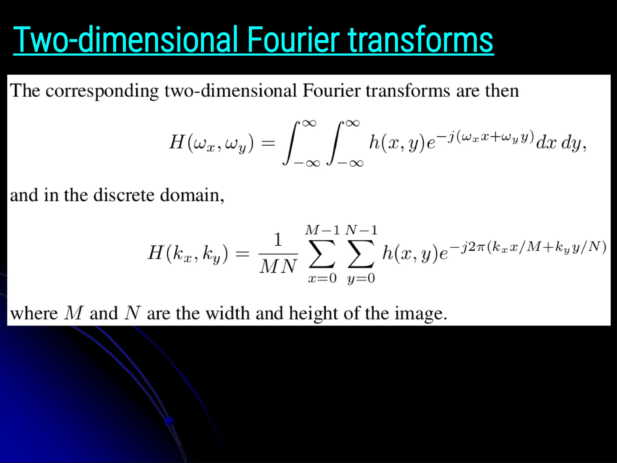 Two-dimensional Fourier transforms 