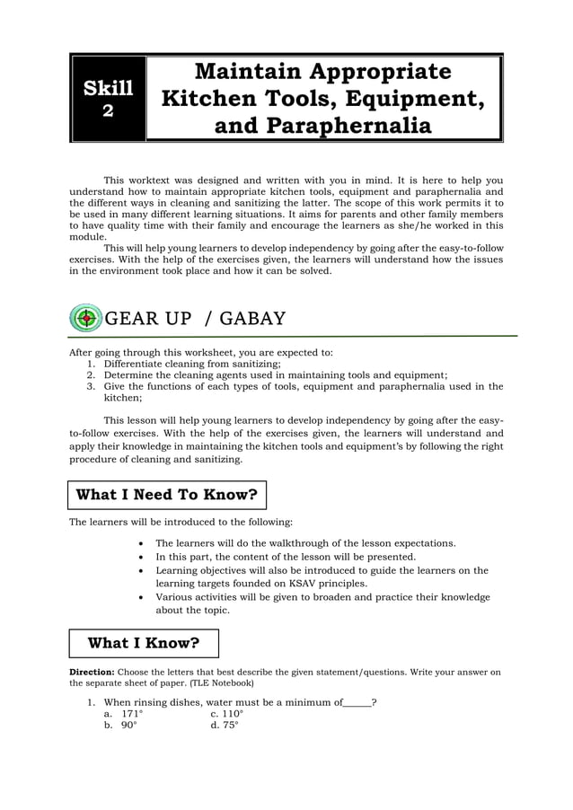 MODULE2_MaintainAppropriateKitchenToolsandEquipmentandParaphernalia.docx