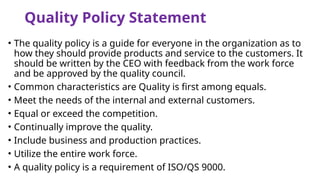 Comprehensive Guide to Quality Statements and Leadership in Total ...