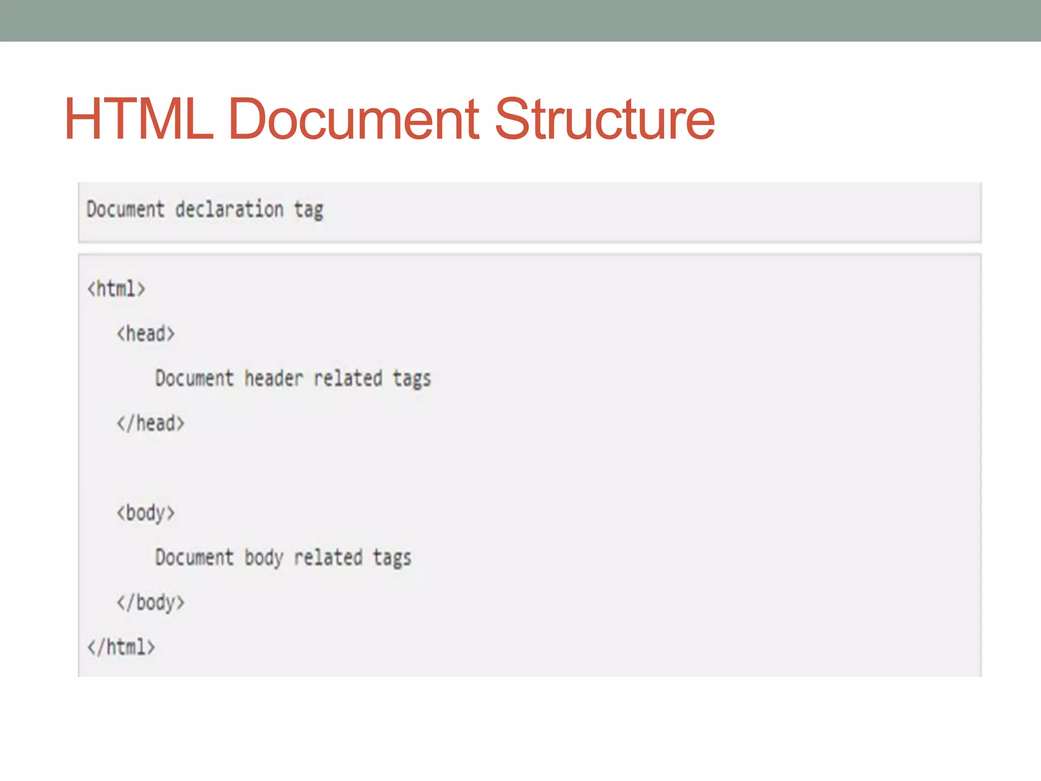 HTML Document Structure
 
