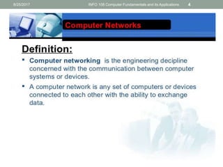 8/25/2017 INFO 108 Computer Fundamentals and its Applications 4
 